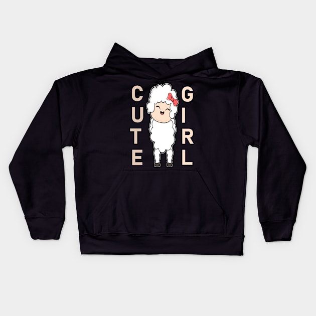 Sheep Girl Woman Kids Hoodie by Imutobi